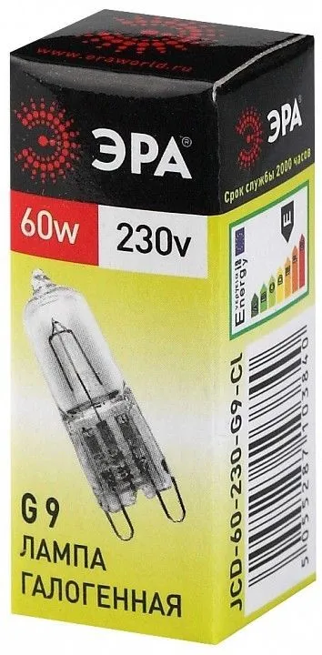 Лампа галогеновая Эра  G9 60Вт 3000K G9-JCD-60-230V-CL