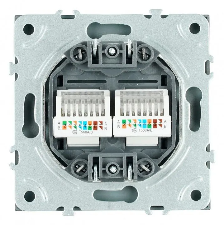 Розетка двойная Ethernet RJ-45 без рамки Stekker Эмили 49926