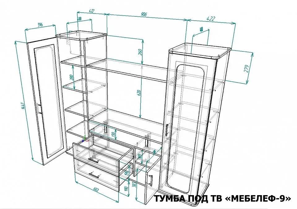 Тумба под ТВ Мебелеф-9