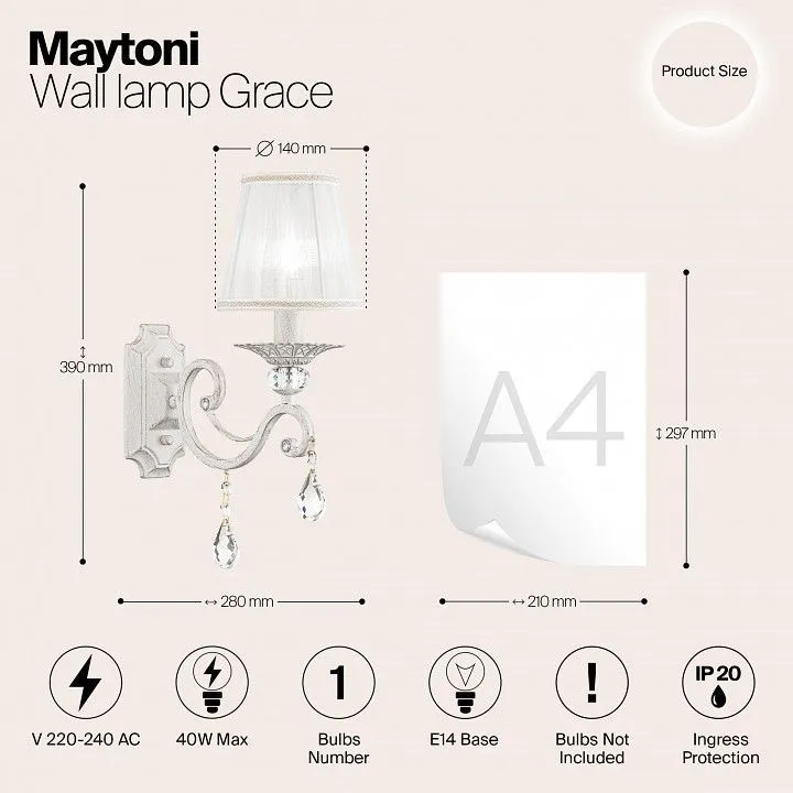 Бра Maytoni Изящество ARM247-01-G