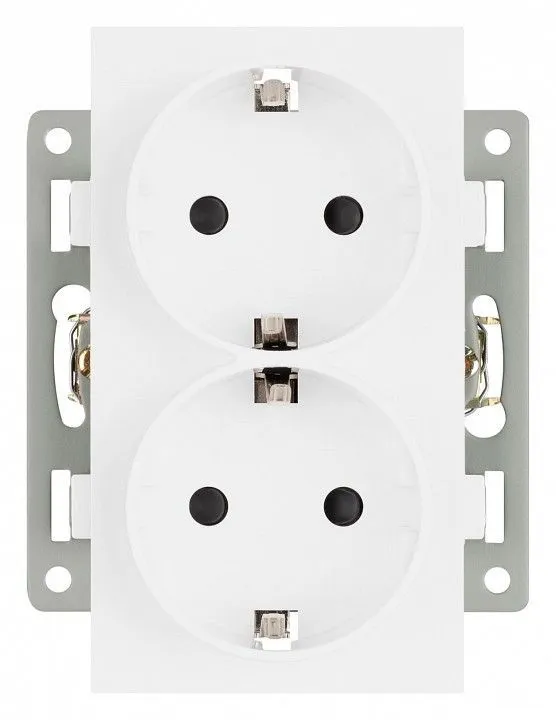 Розетка двойная с заземлением и со шторкой, без рамки Arlight SCT 043764
