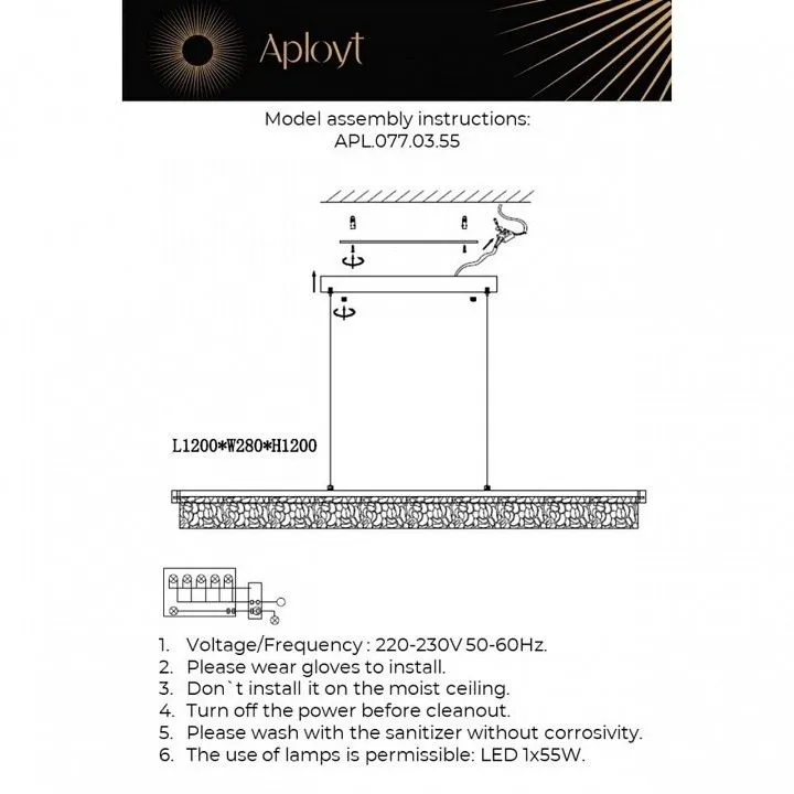 Подвесной светильник Aployt Lutka APL.077.03.55