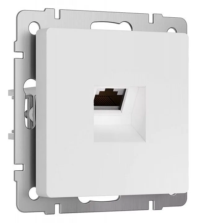 Розетка Ethernet RJ-45 и со шторками, без рамки Werkel белый матовый W5120001