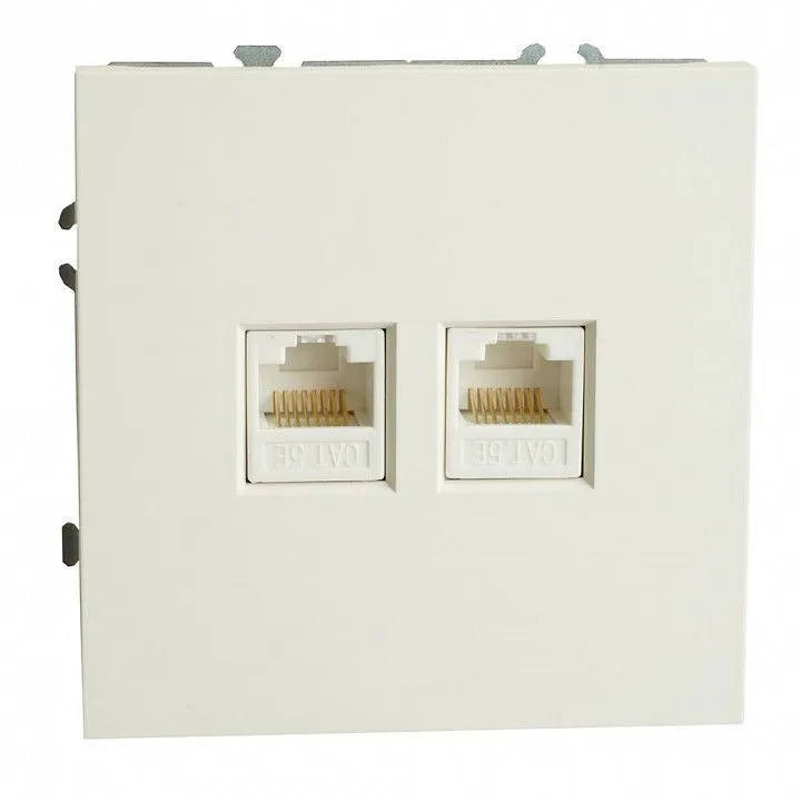 Розетка двойная Ethernet RJ-45 без рамки Stekker Эмили 49874