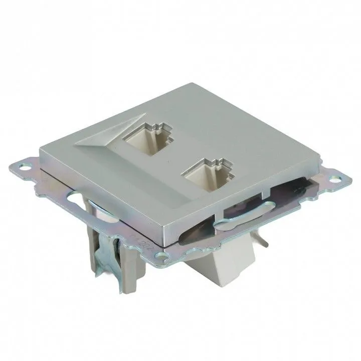 Розетка двойная Ethernet RJ-45 без рамки Stekker Катрин 50005