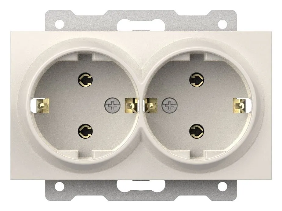 Розетка двойная с заземлением, без рамки Elbi Eleсtriс Zena Vega 609-010200-907