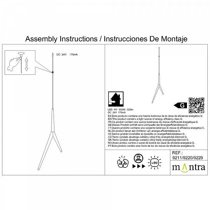Подвесная люстра Mantra Arrecife 9365+9220 (5L)