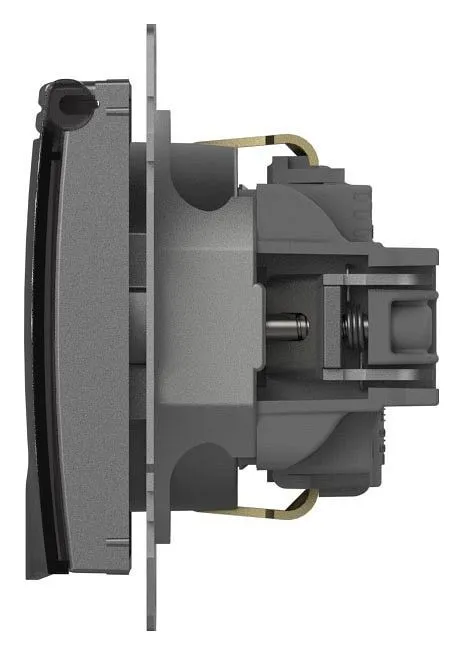 Розетка с заземлением с крышкой, без рамки Elbi Eleсtriс Zena Vega 609-011000-218