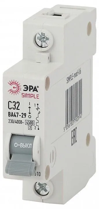 Автоматический выключатель 1P Эра ВА 47-29 SIMPLE-mod-06