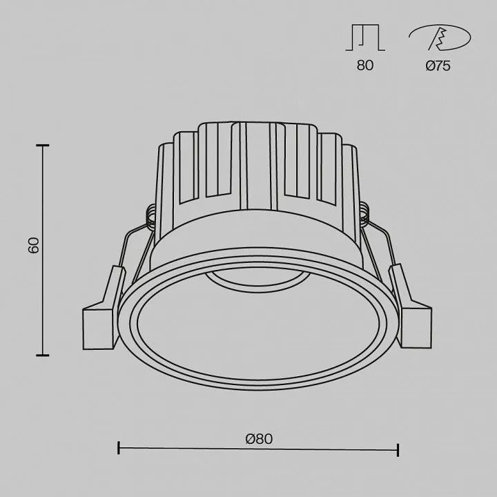 Встраиваемый светильник Maytoni Technical Раунд DL058-12W2.7K-W