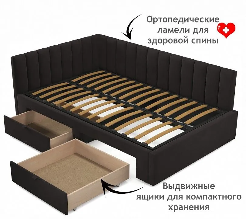 Кровать полутораспальная Milena 2000x1200