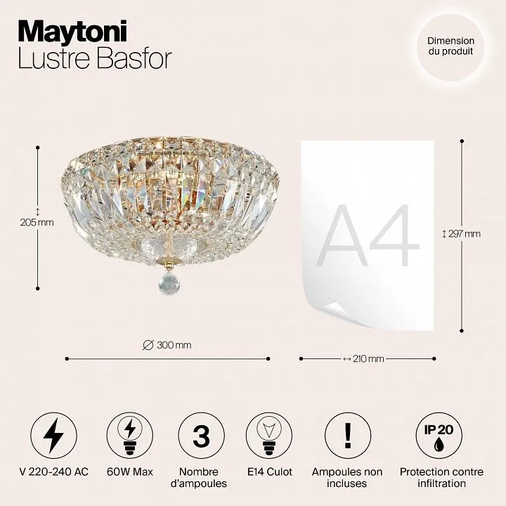 Потолочная люстра Maytoni Басфор DIA100-CL-03-G