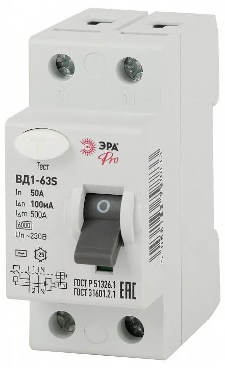 Устройство защитного отключения 2P Эра ВД1-63S NO-902-151