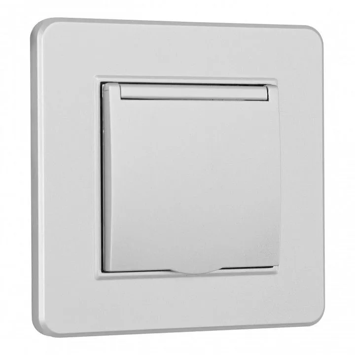 Розетка с заземлением и шторкой, с крышкой Arte Milano SET16-1 SET16-1-41-1 silver