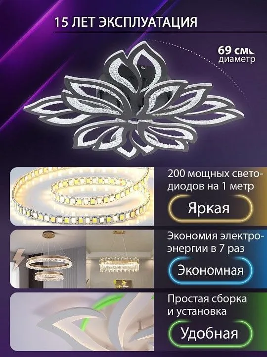 Потолочная люстра Natali Kovaltseva FORTUNA LED LAMPS 81107/7C