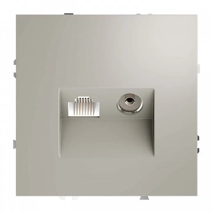 ТВ-розетка и розетка Ethernet RJ-45 без рамки Voltum S70 VLS060703