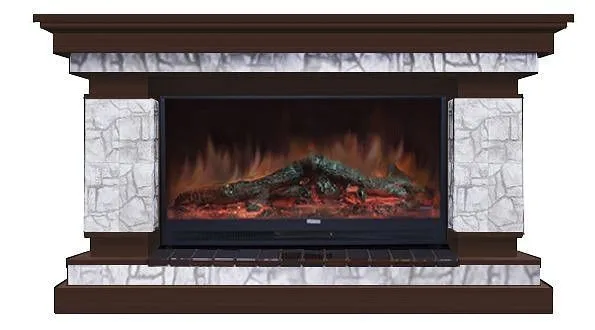 Комплект из электрокамина напольного и портала (143x45x82.5 см) Лорд Старый Город Premier S86 ЛО000012