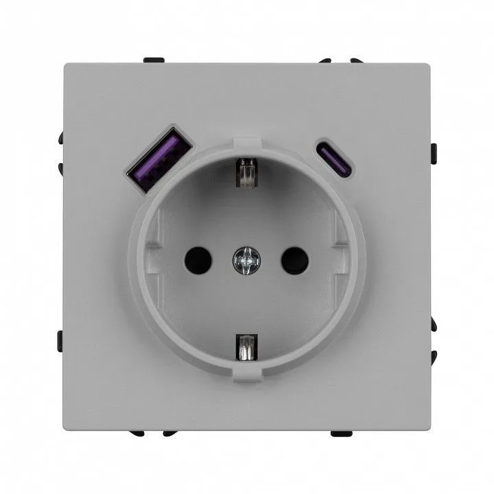 Розетка с заземлением и 2хUSB type A и C, без рамки Arlight SCT-NOBE 059445