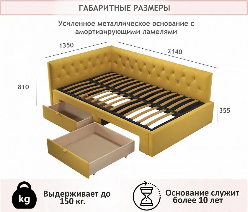 Кровать полутораспальная Afelia 2000x1200