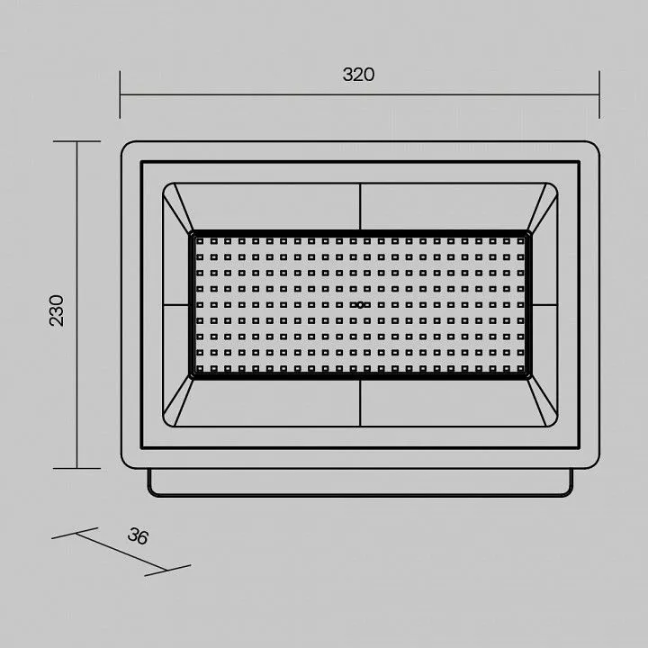 Настенно-потолочный прожектор Maytoni Outdoor Поток FL001-L150B6K