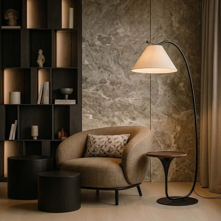 Стол журнальный с торшером Loft it Charlotte 10568F Brown