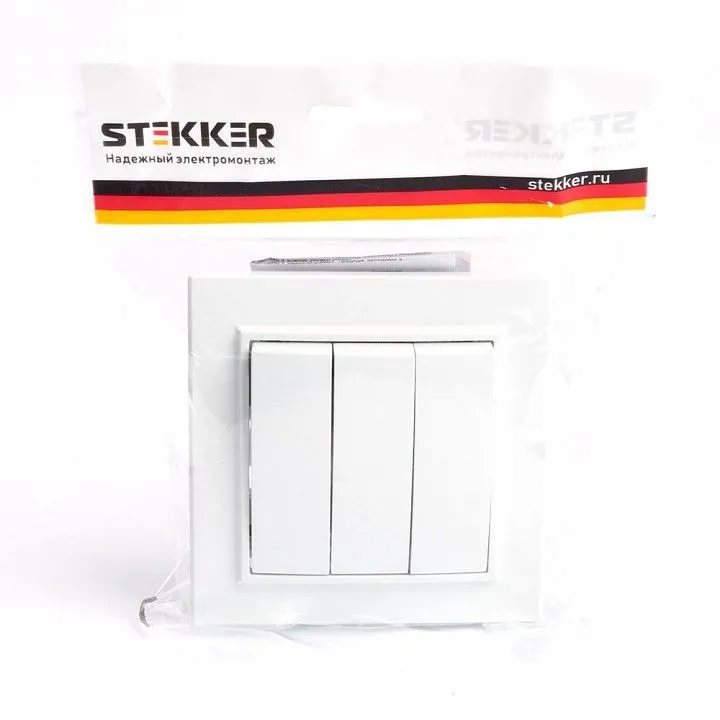 Выключатель трехклавишный Stekker Эрна 39922