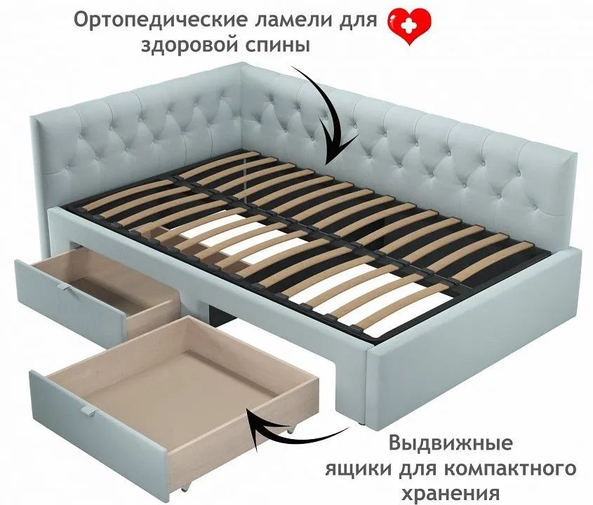 Кровать полутораспальная Afelia 2000x1200