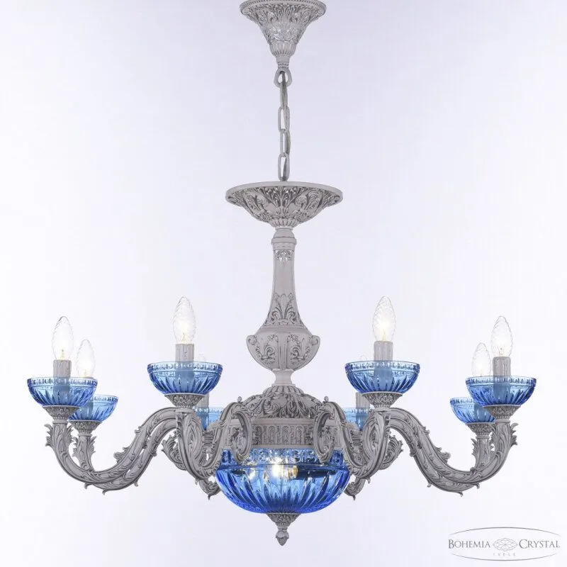 Подвесная люстра Bohemia Ivele Crystal AL7901 AL79101P/8/250 WMN P Aquamarine/M-1G