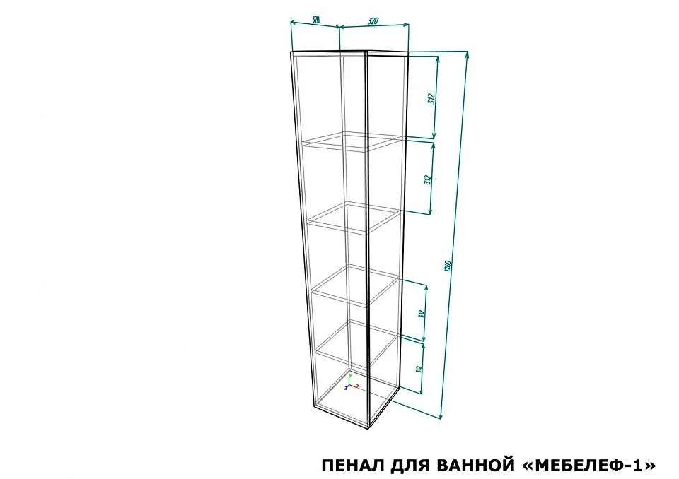 Шкаф для белья Мебелеф-1