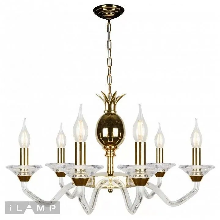 Подвесная люстра iLamp Flo YT2049-6 GD+Cear