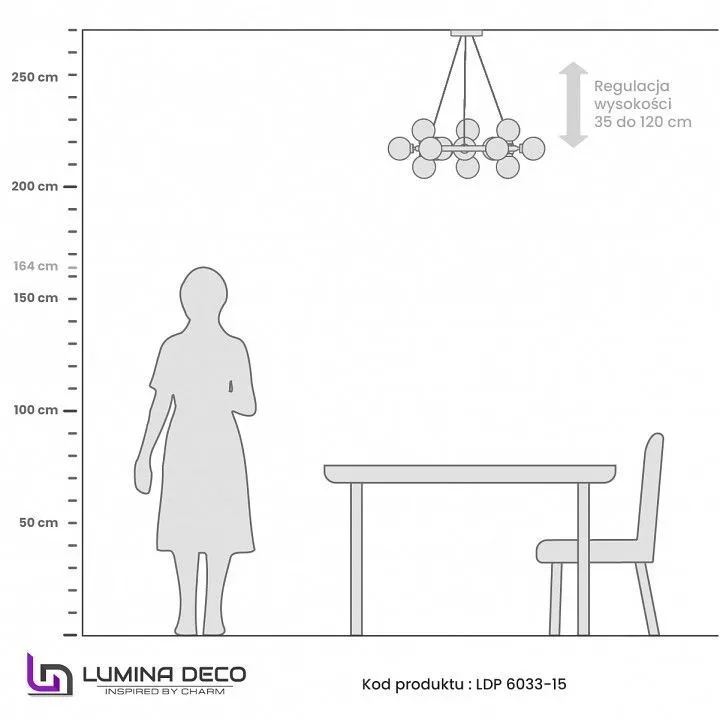 Подвесная люстра LUMINA DECO MARSIADA LDP 6033-25 FGD