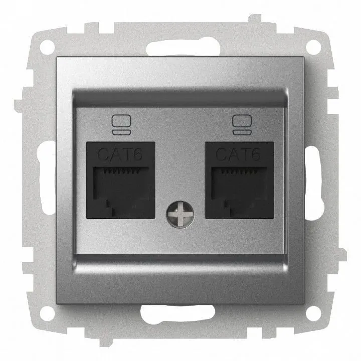 Розетка двойная Ethernet RJ-45 без рамки Elbi Eleсtriс Zena Vega 609-011000-248