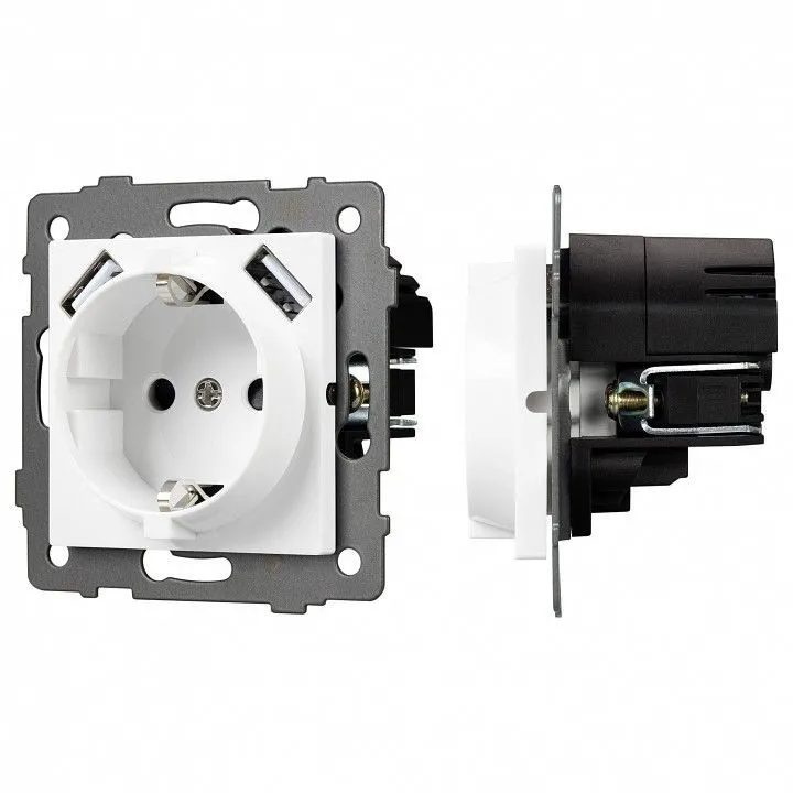 Розетка с заземлением и 2хUSB type A, без рамки Arlight SCT 049818