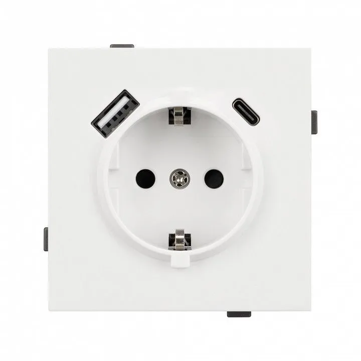 Розетка 2хUSB type A и C без рамки Arlight SCT-TENDO 054610