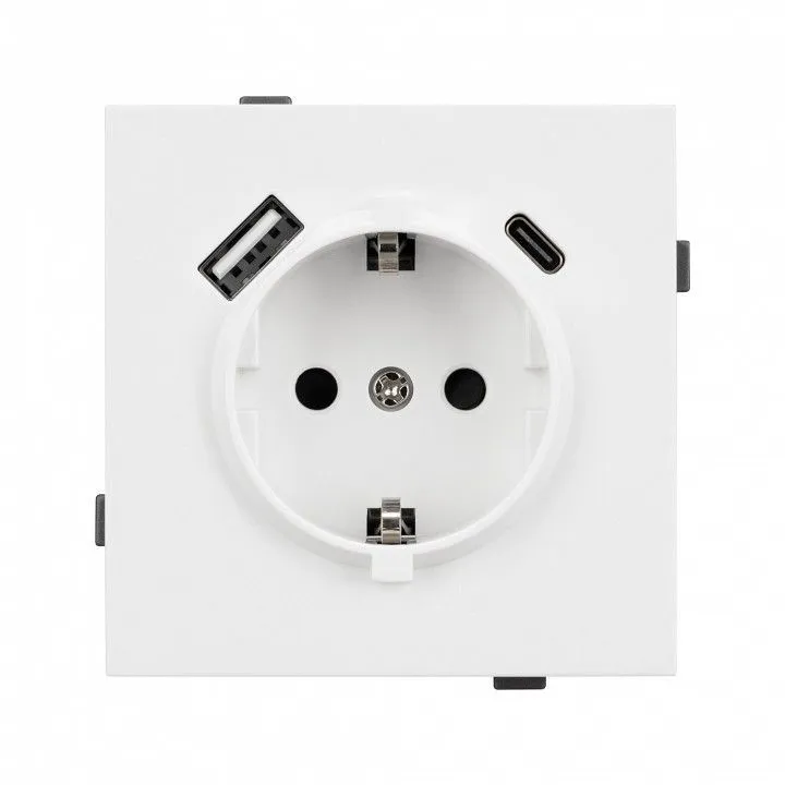 Розетка 2хUSB type A и C без рамки Arlight SCT-TENDO 054086