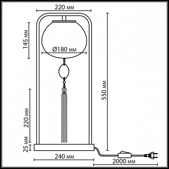 Настольная лампа декоративная Odeon Light Fiolent 5432/1T
