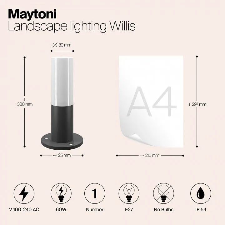Наземный низкий светильник Maytoni Outdoor Уиллис O418FL-01GR