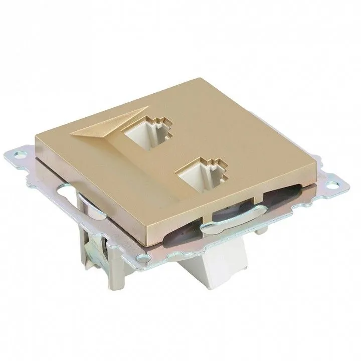 Розетка двойная Ethernet RJ-45 без рамки Stekker Катрин 50009