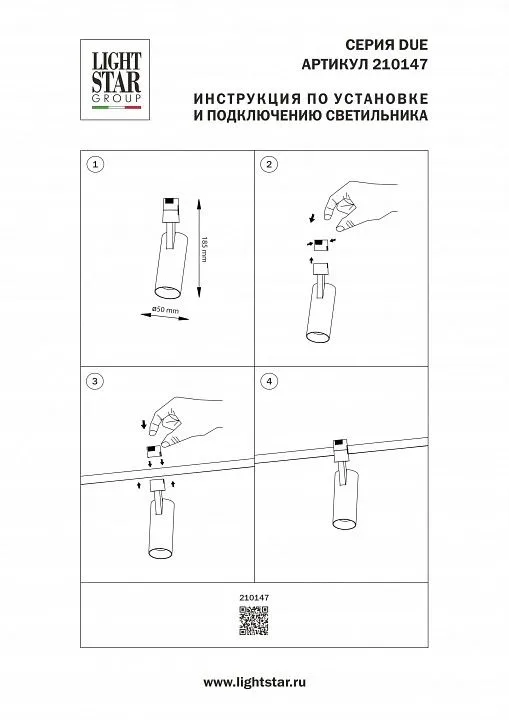 Светильник на штанге Lightstar Due Hermes 210147