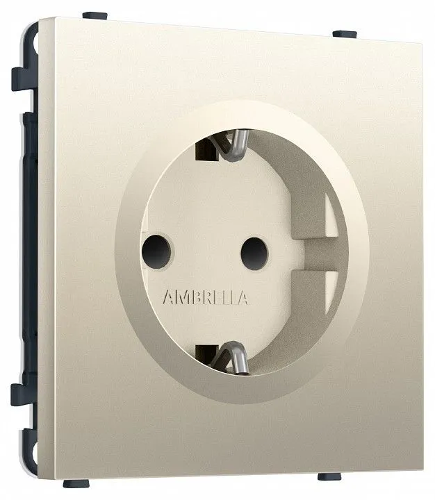 Розетка с заземлением и со шторкой, без рамки Ambrella Volt MS MS547010