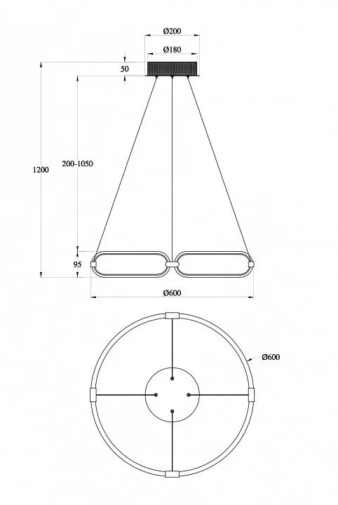 Подвесной светильник Maytoni Цепь MOD017PL-L50MG