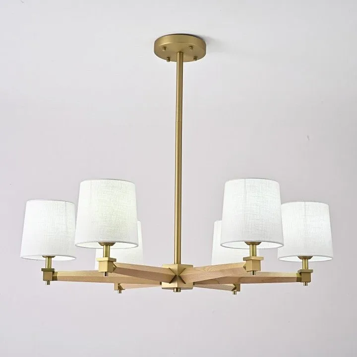 Люстра на штанге Imperiumloft Jorgenson White/Light wood STAVRA01
