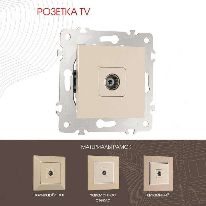 ТВ-розетка без рамки Arte Milano am-203 203.43-1.shampan