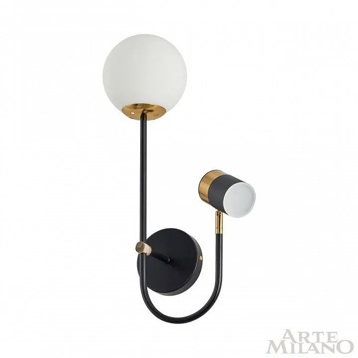 Бра с подсветкой Arte Milano Ferrara-71040 274802/1+1B BK/GD