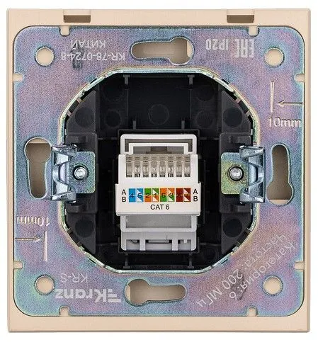 Розетка Ethernet RJ-45 и со шторками, без рамки Kranz STRONG KR-78-0724-8