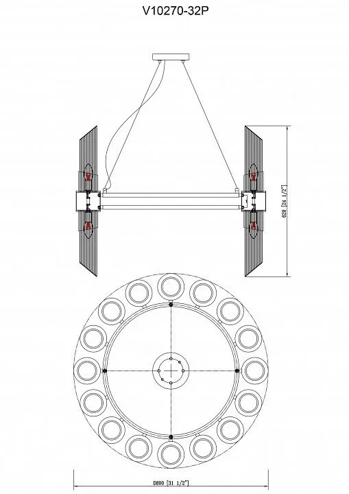Подвесная люстра Moderli Strict V10270-32P base+V10270-32P glass