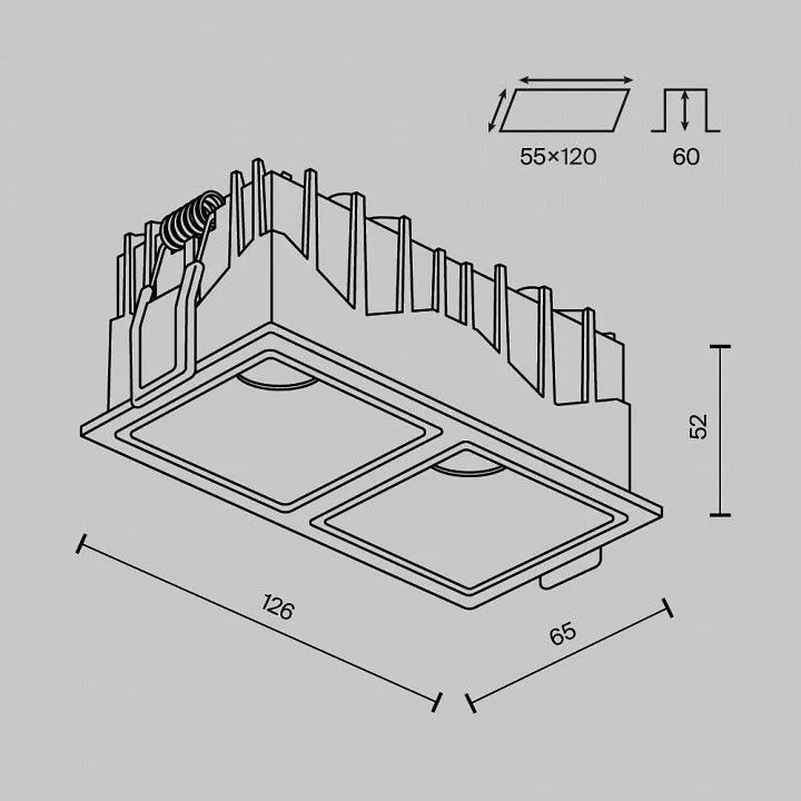Встраиваемый светильник Maytoni Technical Альфа DL043-02-10W3K-SQ-W-1