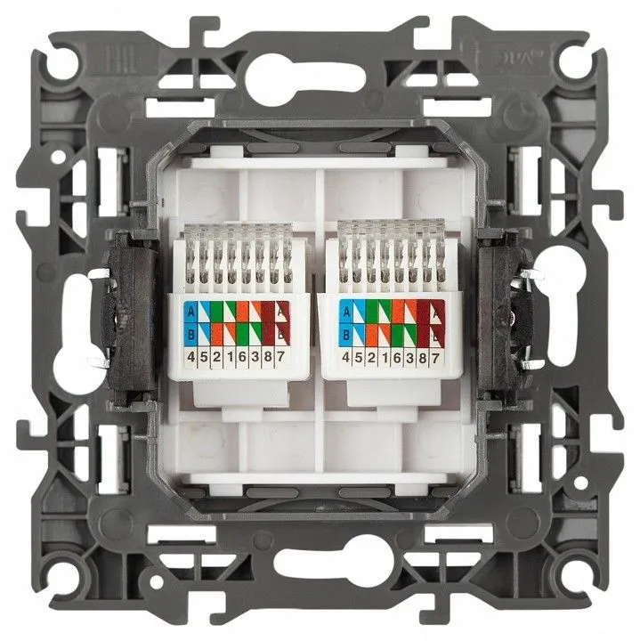 Розетка двойная Ethernet RJ-45 без рамки Эра Эра 12 12-3108-16