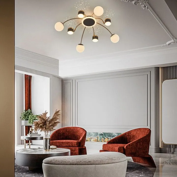 Потолочная люстра Arte Milano Ferrara-71040 271040/8 BK/GD