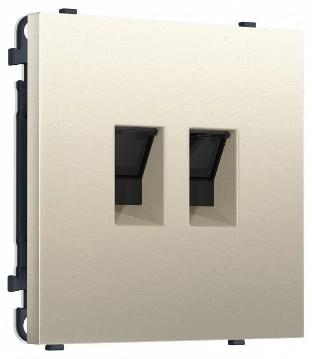 Розетка двойная Ethernet RJ-45 и со шторками, без рамки Ambrella Volt MS MS552110